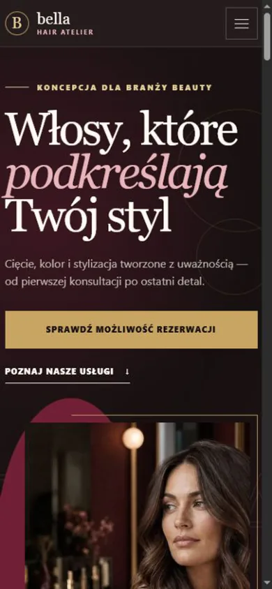 Ten sam projekt strony firmowej — widok telefonu